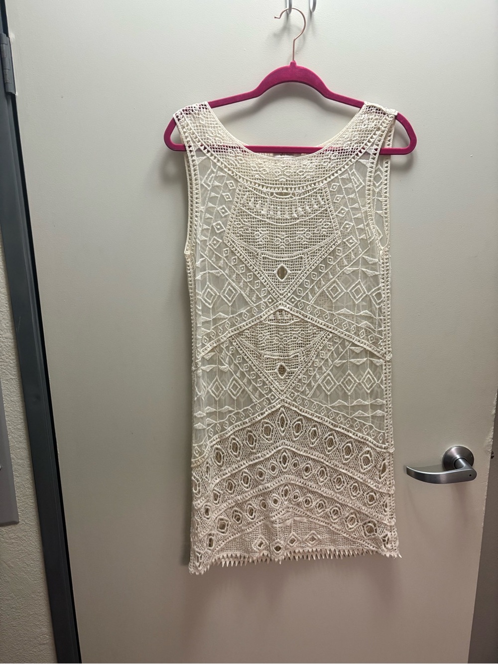 Ella Moss Cream Crochet Knit Tank